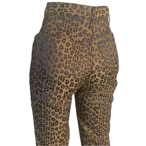 VTG 90s FENDI Zucca Leopard High Waist Straight Crop Jeans Pants ASO Bella Hadid - Picture 4 of 16